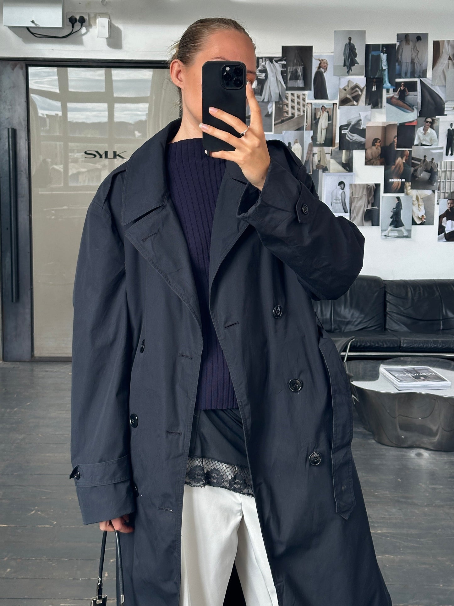 USA Vintage 1996 Cotton Double Breasted Belted Trench Coat - L/XL