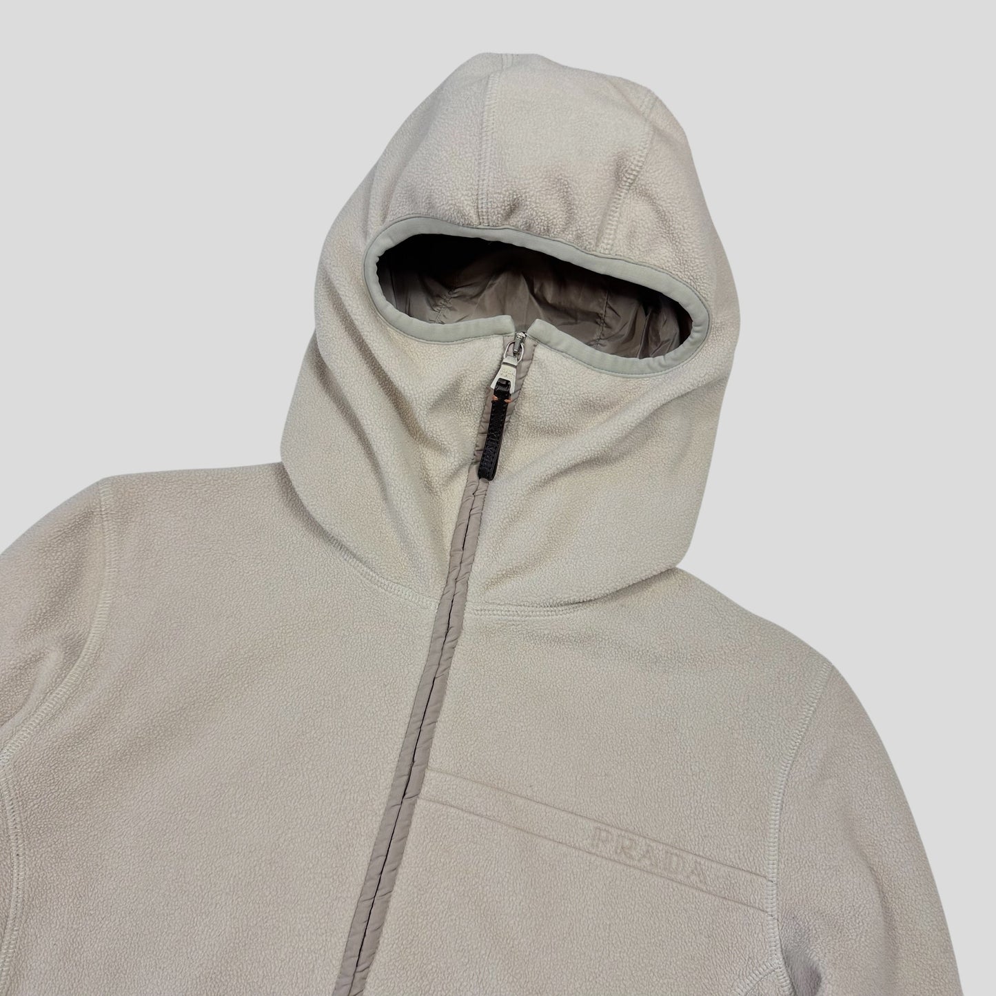 Prada Sport 2006 Spellout Logo Balaclava Fleece Jacket - M | Default Title, Cream