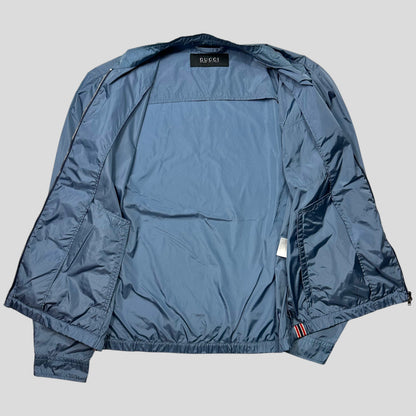 Gucci 2012 Baby Blue Stripe Seam Nylon Shimmer Jacket - IT52 (L) | Default Title, Blue