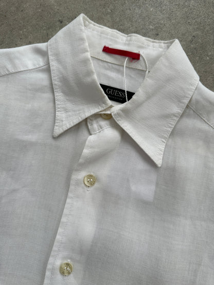 Guess Pure Linen Sheer Short Sleeve Shirt - M