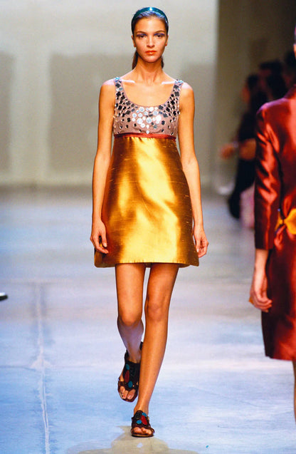 Miu Miu SS05 Mirror Appliqué Sheer Cotton Bi-colour Shirt - IT44 (M)