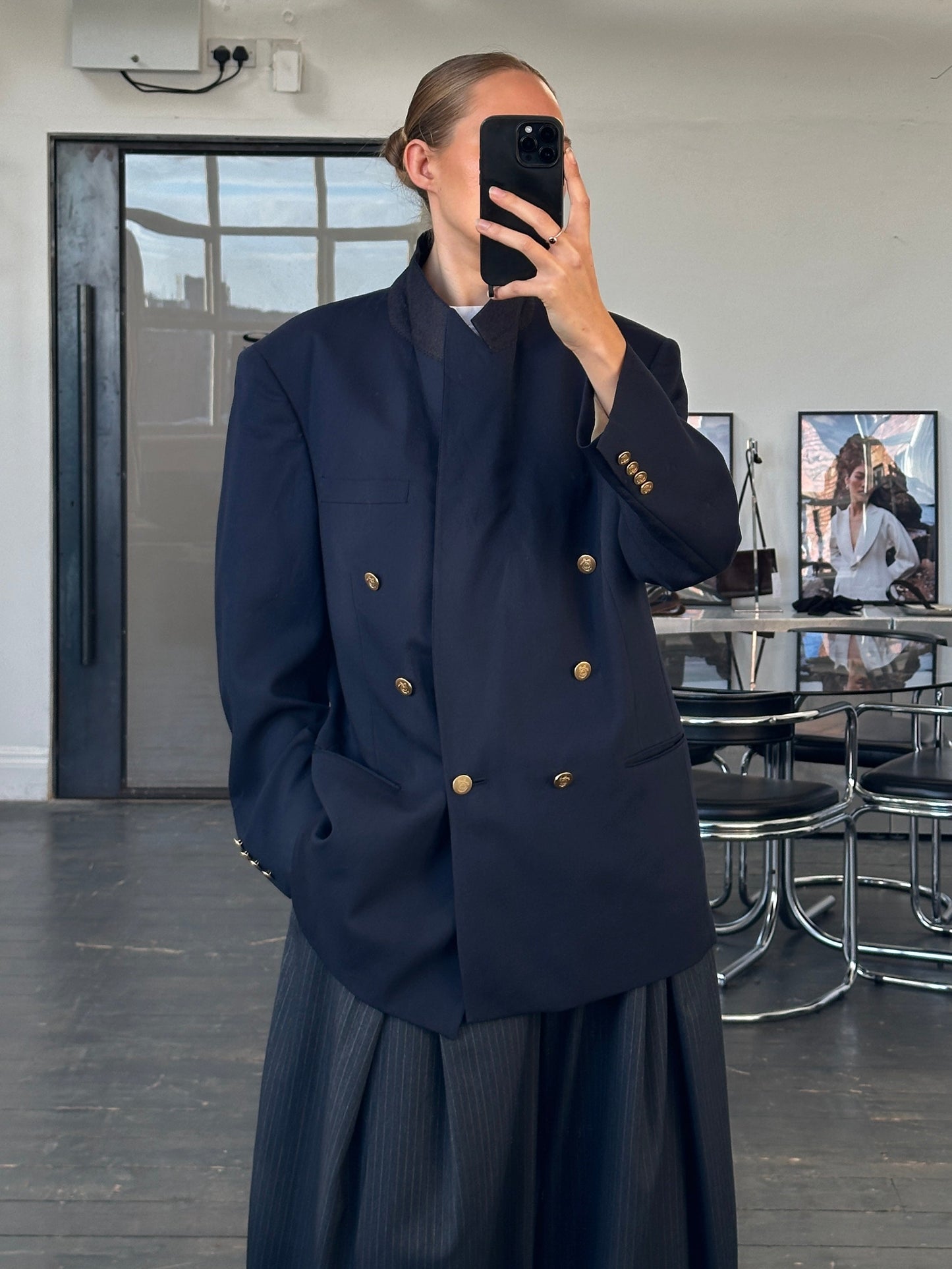 Christian Dior Monsieur 1980s Bespoke Button Double Breasted Blazer - 44R/XL