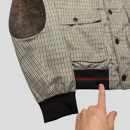 Gucci 2009 Plaid Web Leather Detailed Hunting Harrington - IT54 (L)