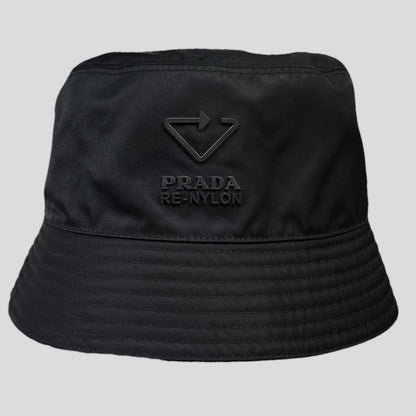 Prada Milano 2020 Re-Nylon Double Logo Bucket Hat - L