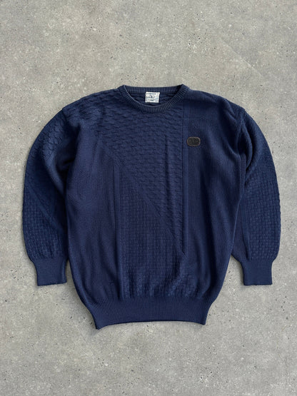 Valentino 1990s Cotton Cable Knit Logo Jumper - M/L