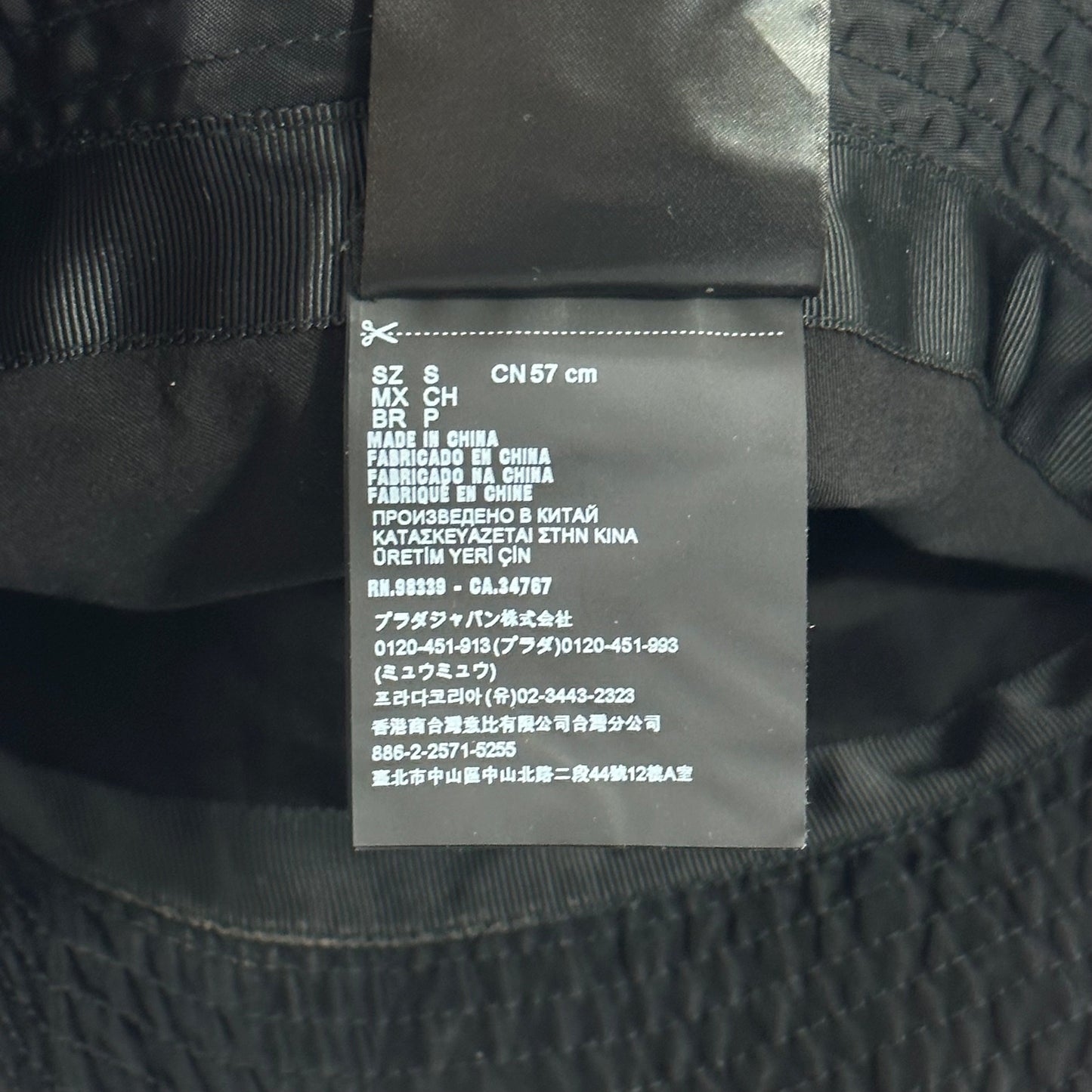 Prada Milano 2020 Re-Nylon Rubber Logo Bucket Hat - S/M