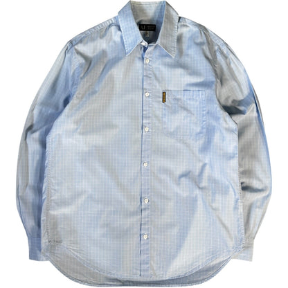 Armani Jeans 00’s Windowpane Check Shirt L | Large, Blue