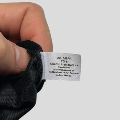 Prada Microfibre Black Embossed Logo Gloves - 6/7 | O/S, Black