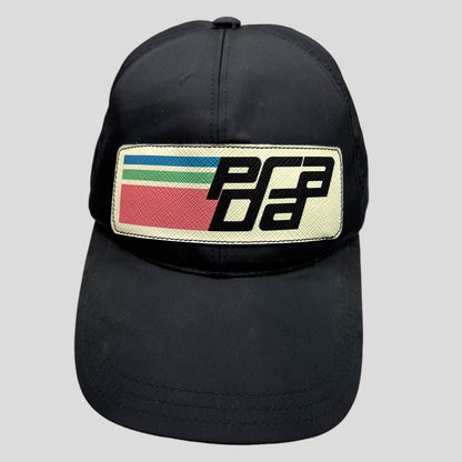 Prada Milano 2017 Saffiano Race Logo Nylon Cap - OS