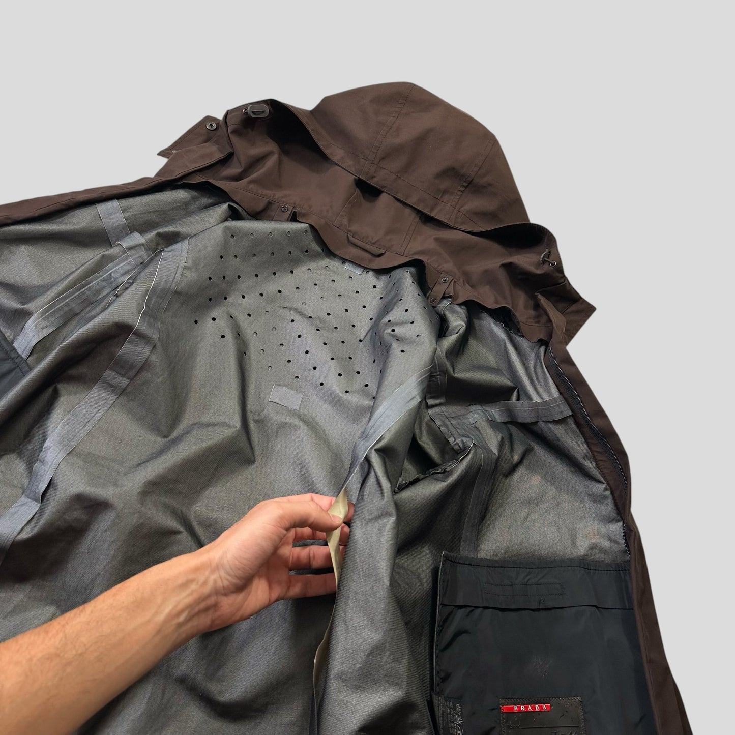 Prada Sport 2002 3 in 1 Brown Ventilated Goretex Technical Jacket - IT46 | Default Title, Brown