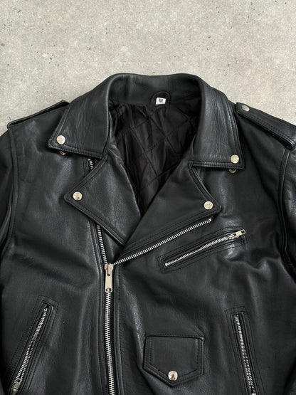 Vintage 1990s Leather Biker Jacket - M