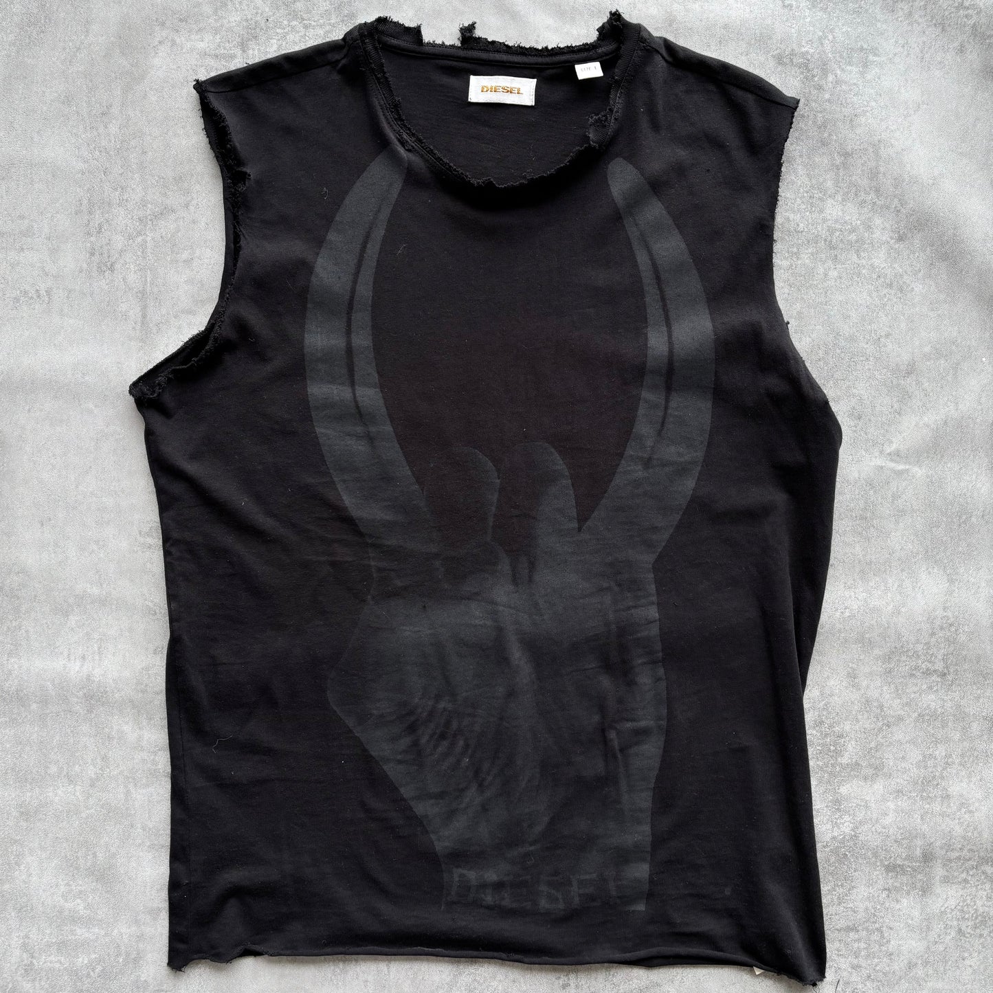 DIESEL DISTRESSED TOP | O/S, Red