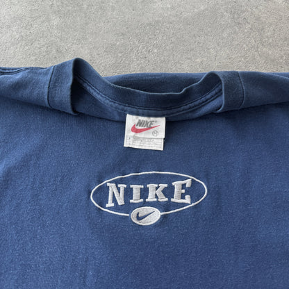 Nike 1990s heavyweight embroidered spellout t-shirt (M)