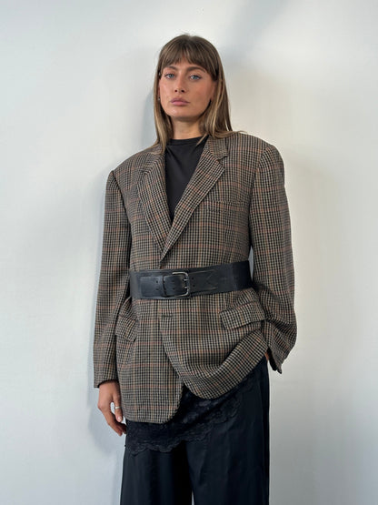 Burberry 1990s Wool Cashmere Check Blazer - 44R/XL