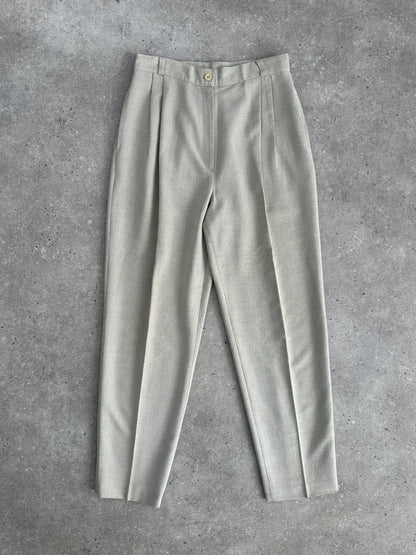 Italian Vintage High Waist Tapered Leg Tailored Trousers - W26