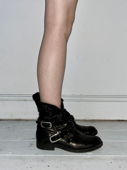 A.S 98 BIKER BOOTS (EU 38) | DEFAULT TITLE, Black
