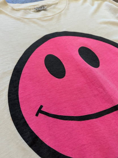 1980's Smiley T-Shirt - L | White, Red