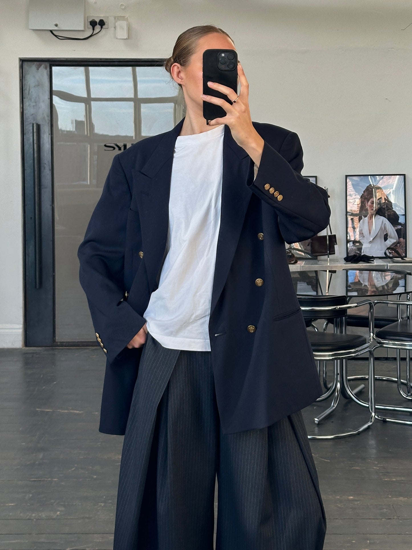 Christian Dior Monsieur 1980s Bespoke Button Double Breasted Blazer - 44R/XL