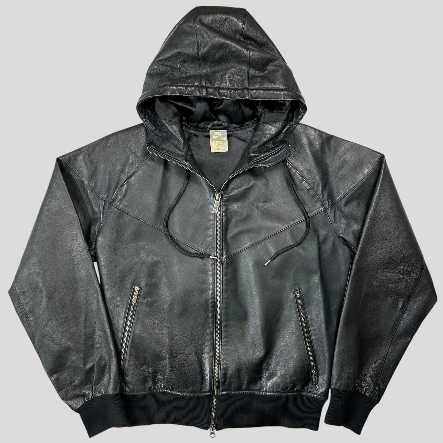 Nike 2007 Tony Spackman Leather Boxy Bomber Jacket - S | Default Title, Black