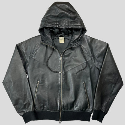 Nike 2007 Tony Spackman Leather Boxy Bomber Jacket - S | Default Title, Black