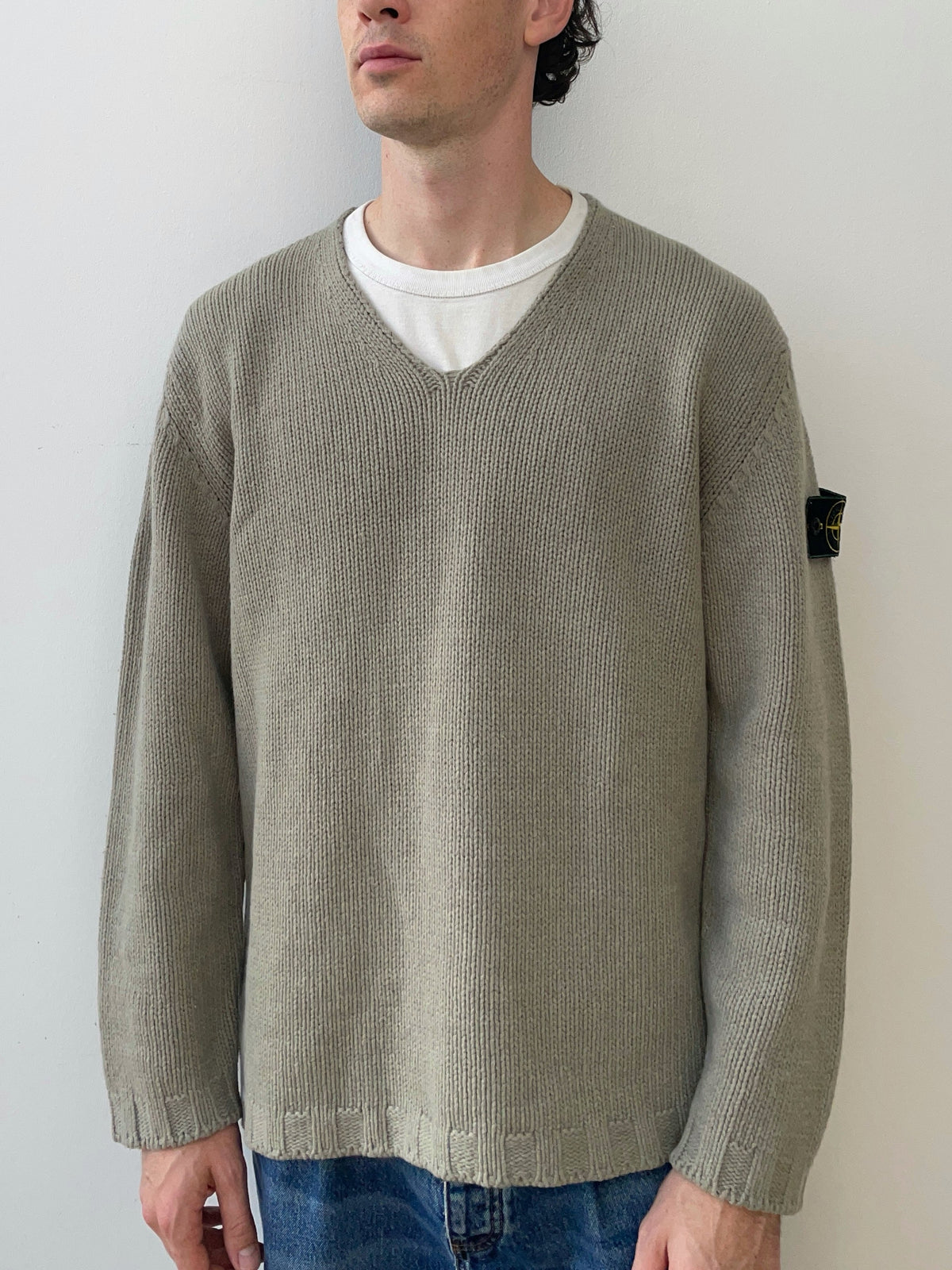 Stone Island AW97 Scoop Neck Knit Jumper | X-Large, Red