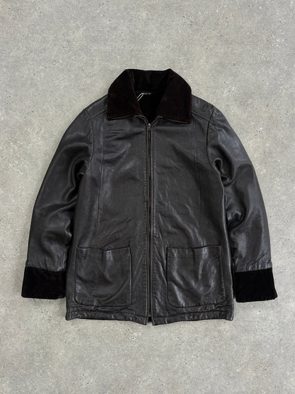 Kenneth Cole 90s Reversible Leather & Velvet Jacket - M