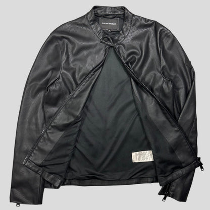 Emporio Armani Perforated Vinyl Mesh Lined Moto Jacket - IT52 (M)