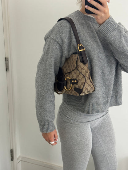 Vintage 90s Gucci Monogram Horsebit 1955 Shoulder Bag | O/S, Multicoloured