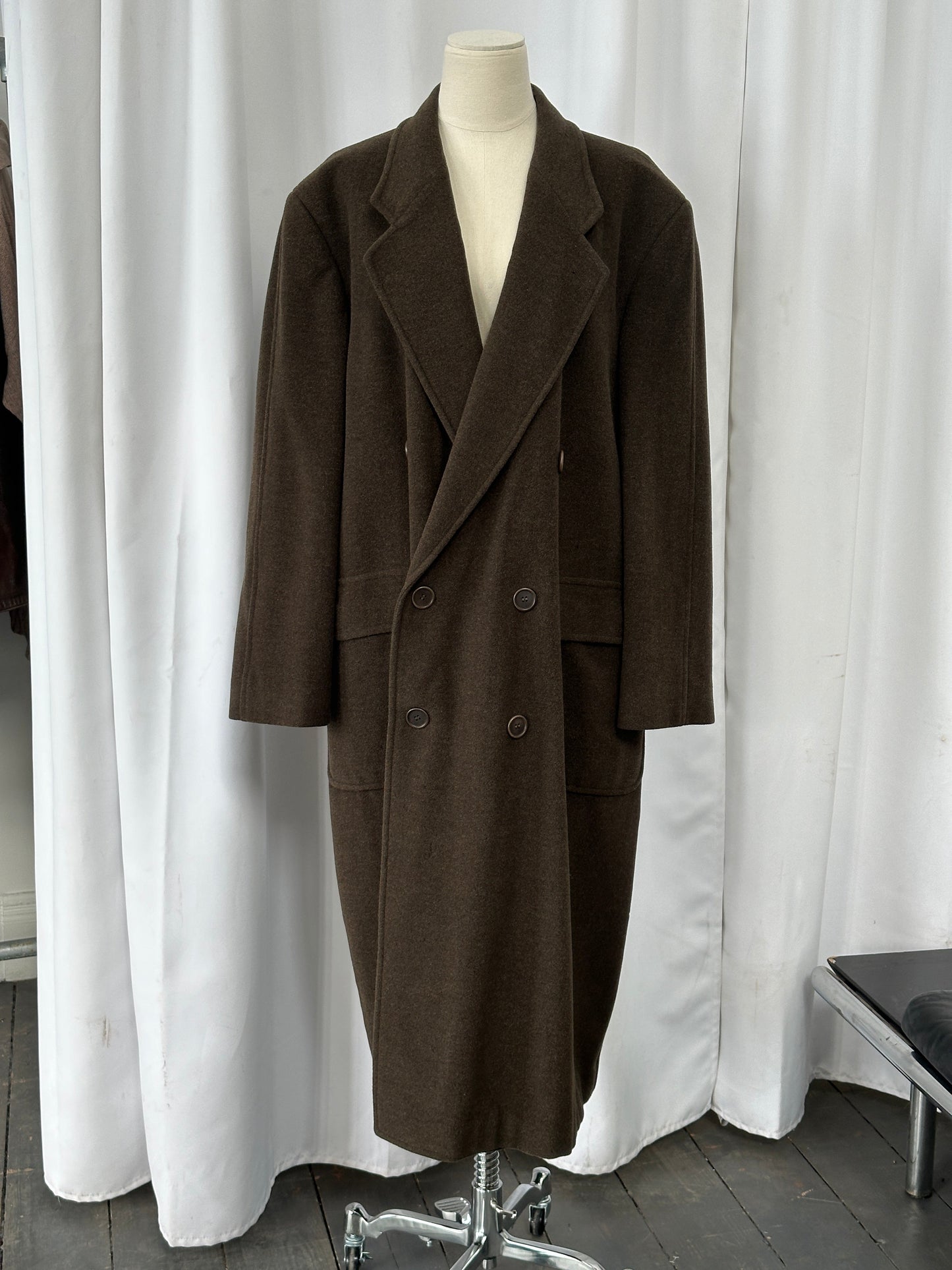 Giorgio Armani Le Collezioni 1990s Pure Wool Double Breasted Coat - XL/XXL