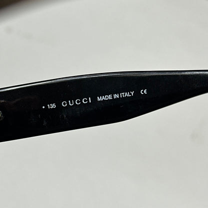 Gucci by Tom Ford 1996 Blue Tint G Logo Square Sunglasses | O/S, Black