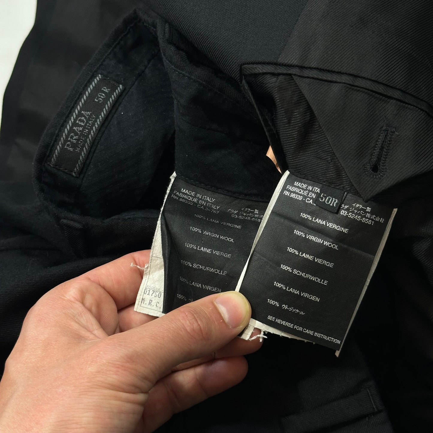Prada 00’s Virgin Wool Black Suit Blazer + Trousers - IT50 (M/L) | Default Title, Black