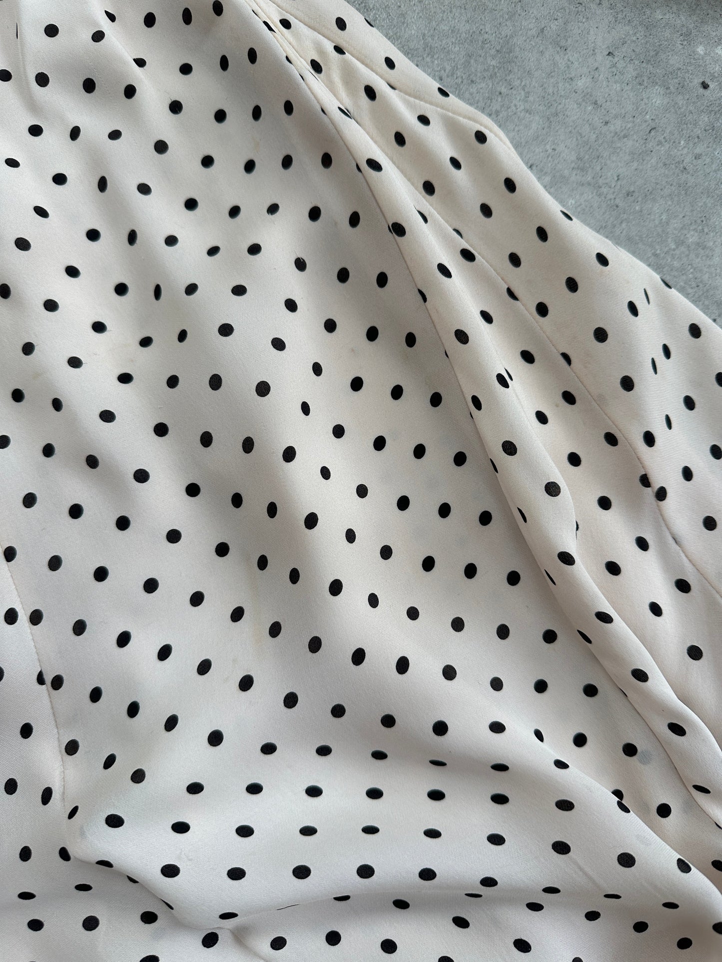 Jaeger 2000s Pure Silk Polkadot Two Piece Skirt Top Set - L/W28