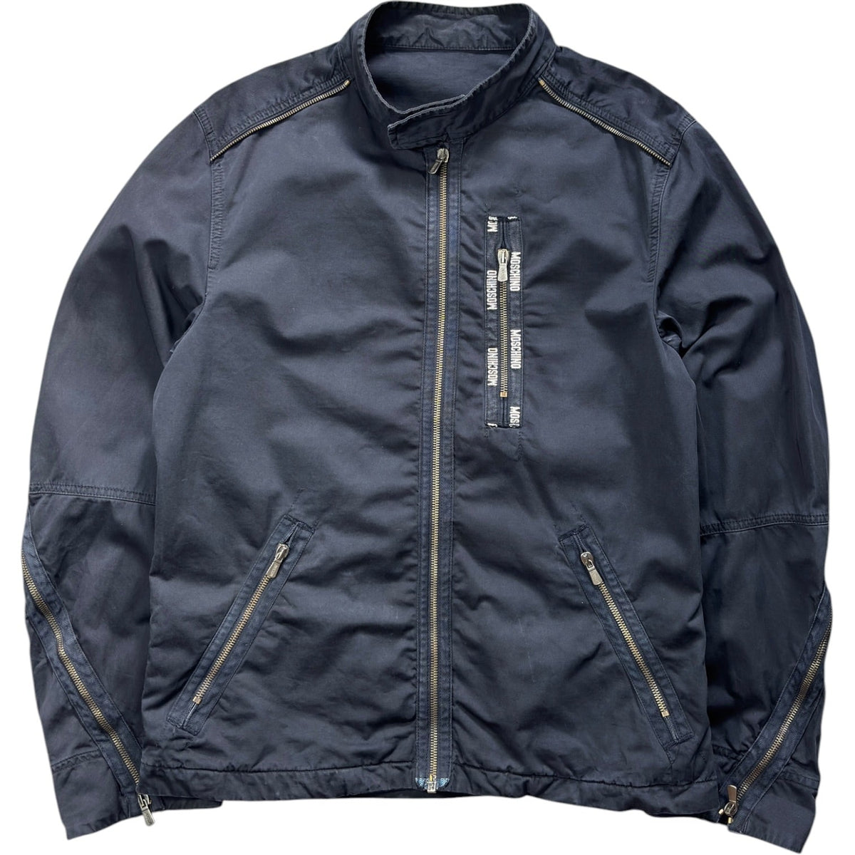Moschino 00’s Sleeve Zipper Jacket M | Medium, Navy