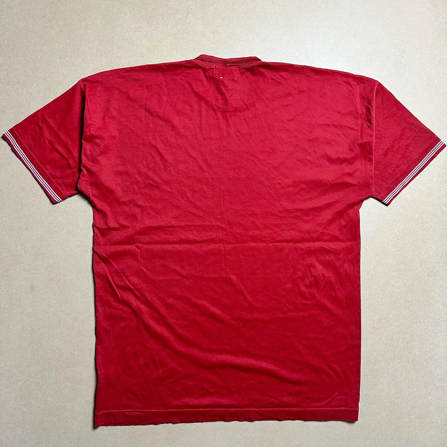 S/S 1989 Scarlet Red Marina Stencil Spell-out T-shirt