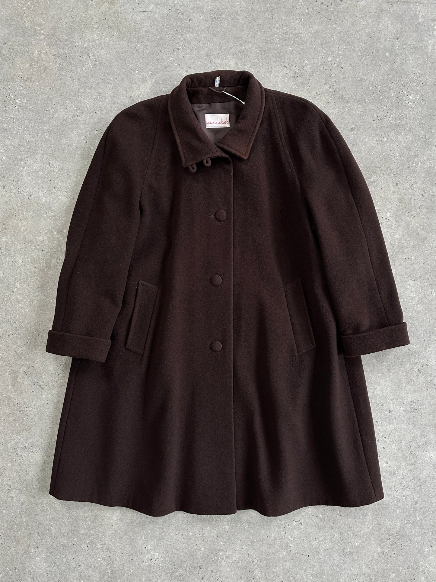 Vintage New Wool A-Line Funnel Neck Coat - XL