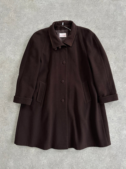 Vintage New Wool A-Line Funnel Neck Coat - XL