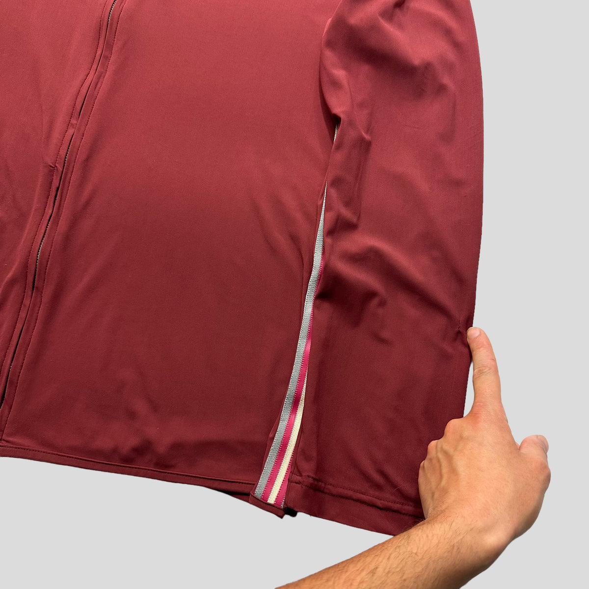 Prada Sport SS00 Nylon Gel Seam Technical Hoodie - XL | Burgundy