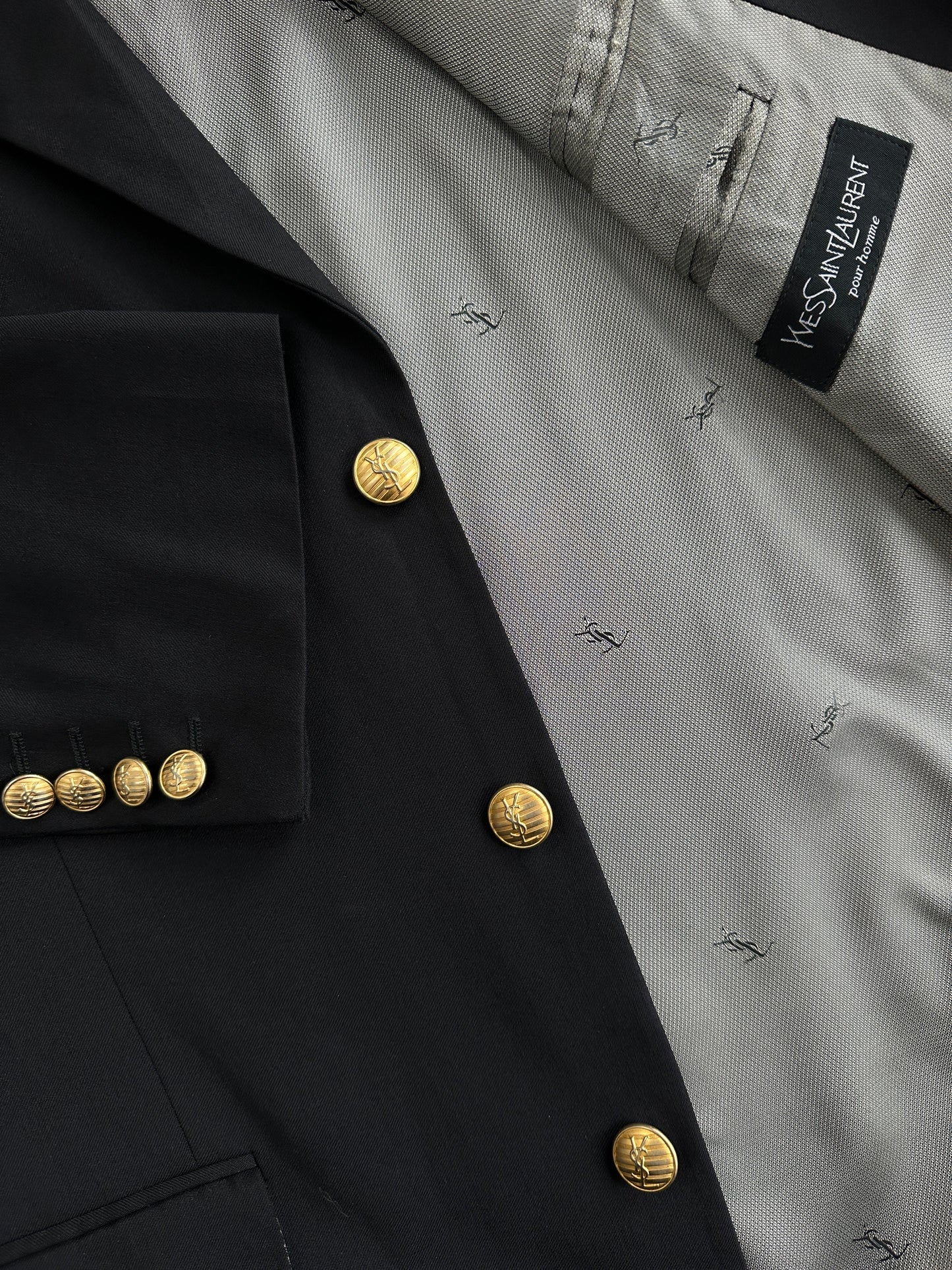 Yves Saint Laurent Pour Homme 1990s Pure Wool Bespoke Button Blazer - 42R/XL