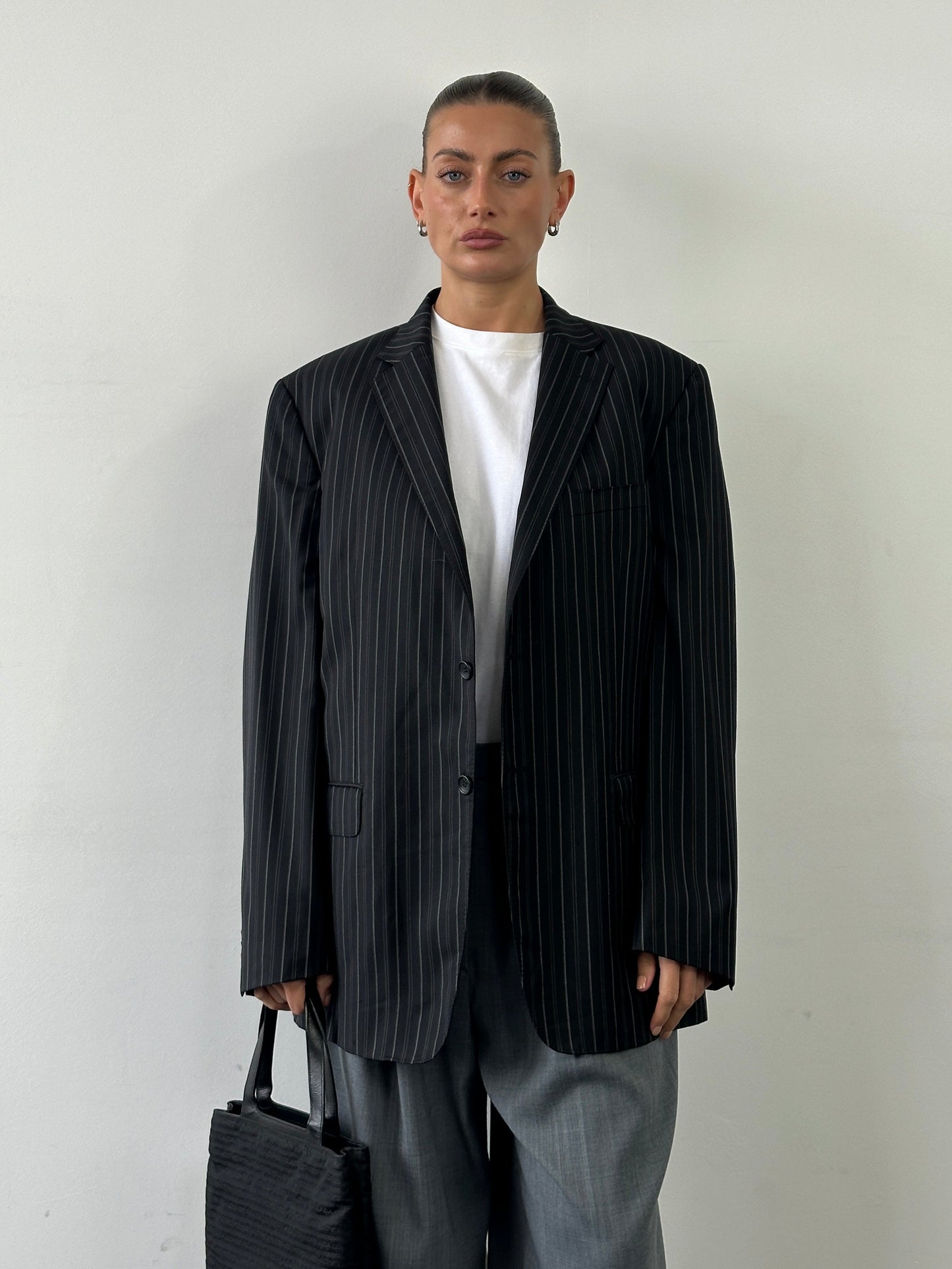 Versace Collection 2000s Stripe Pure Wool Single Breasted Blazer - 46R/XL