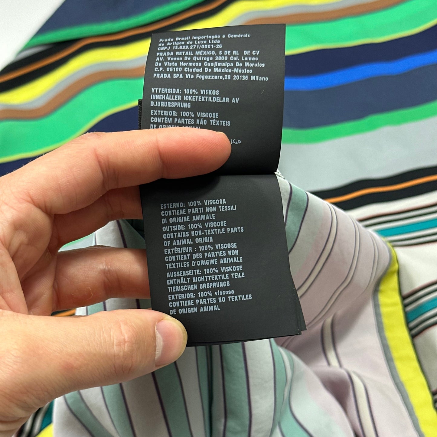 Prada 2018 Striped Rayon Cuban Shirt  - M