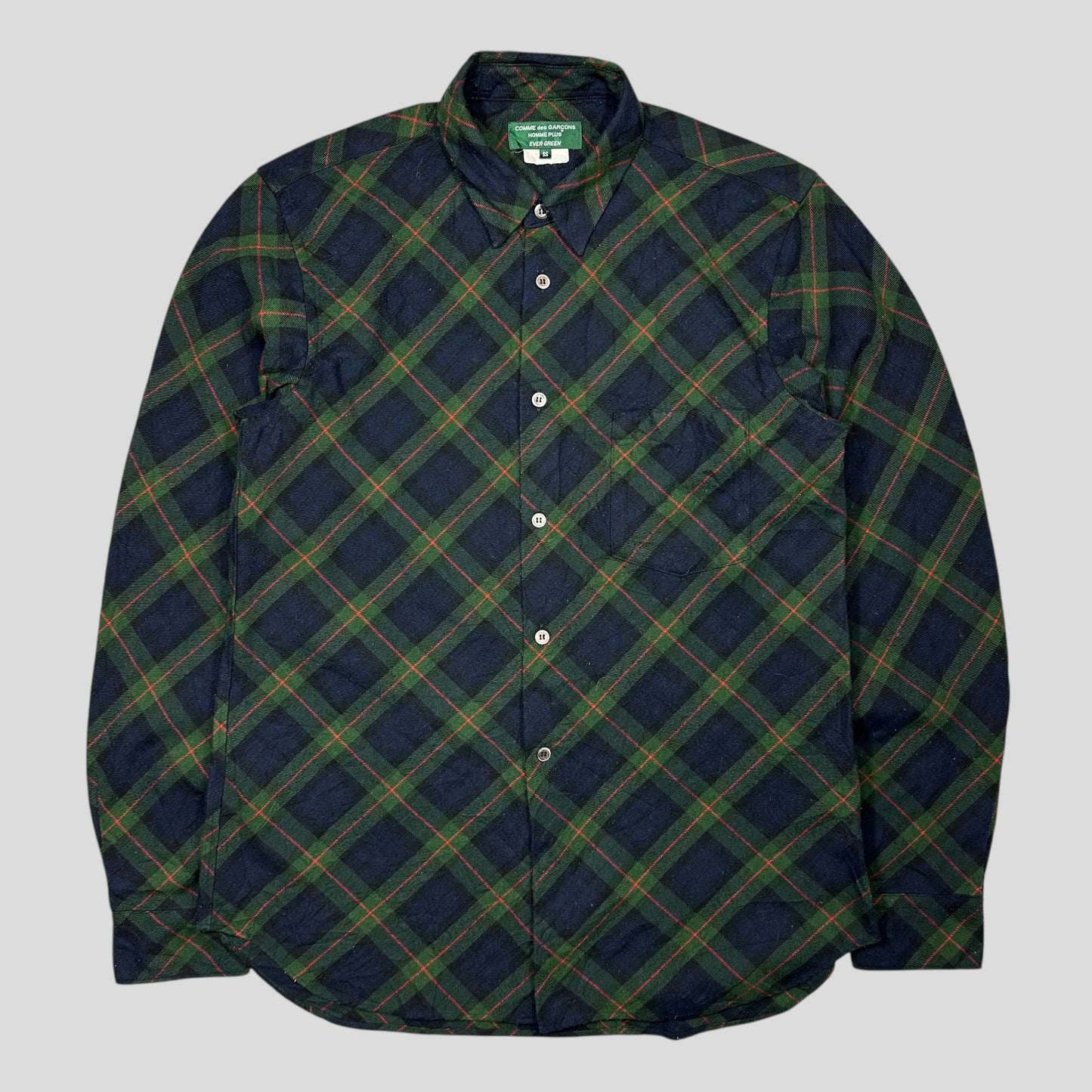 Comme Des Garçons Homme Plus Evergreen 2006 Bias Plaid Shirt - S/M