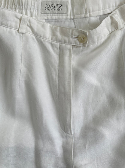 Vintage Linen Straight Leg High Waisted Trousers - W28