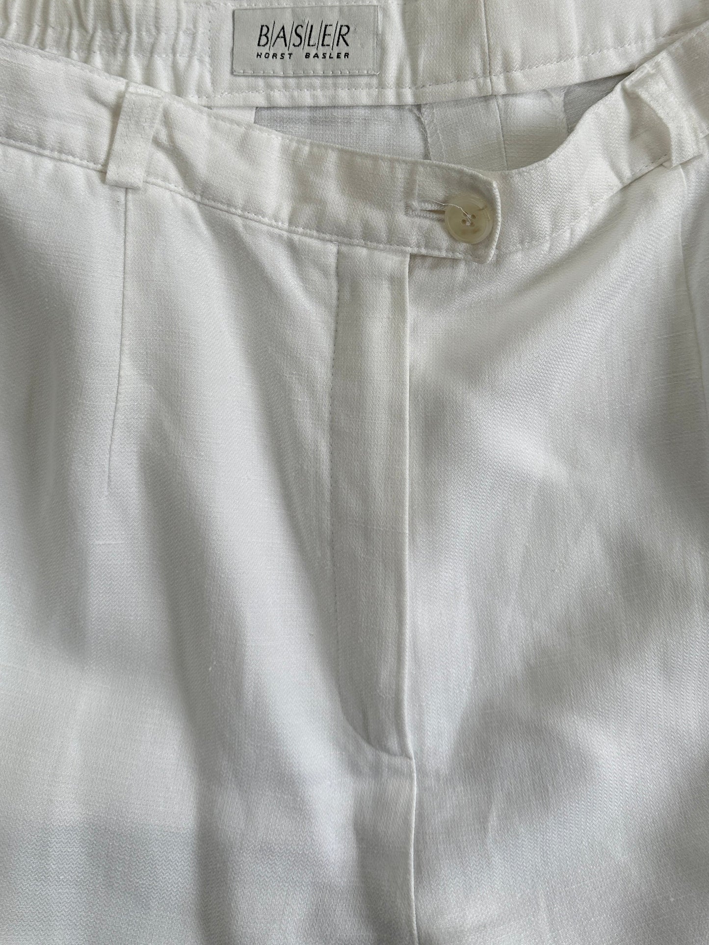 Vintage Linen Straight Leg High Waisted Trousers - W28