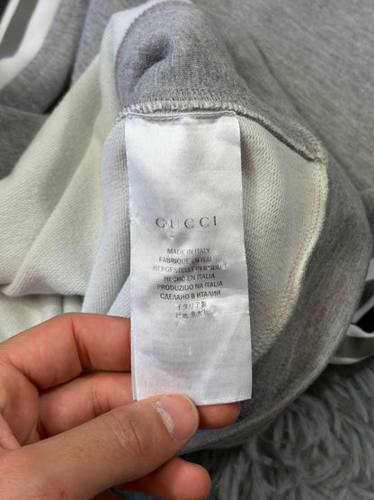 Gucci 2010s Striped Seam Tape GG Logo Sweatshirt - M/L | O/S, Grey