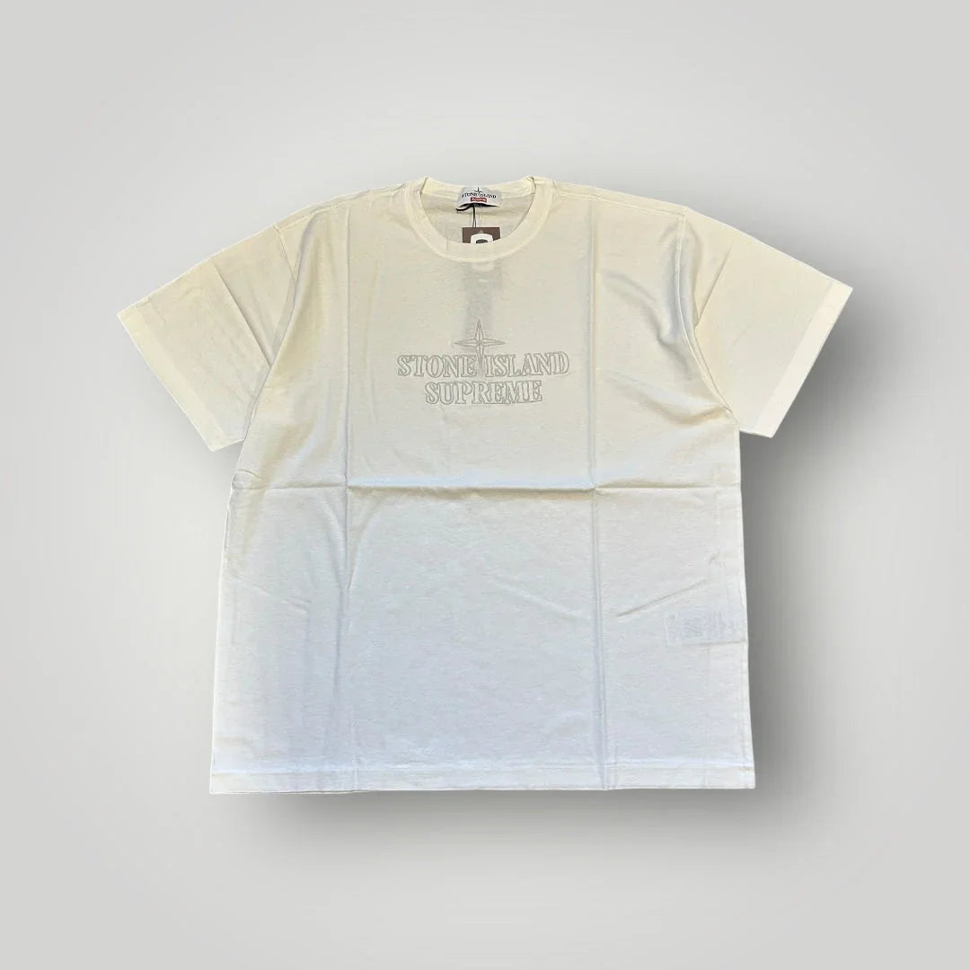 Stone Island x Supreme AW/20 Embroidered Logo Spellout T-shirt L BNWT