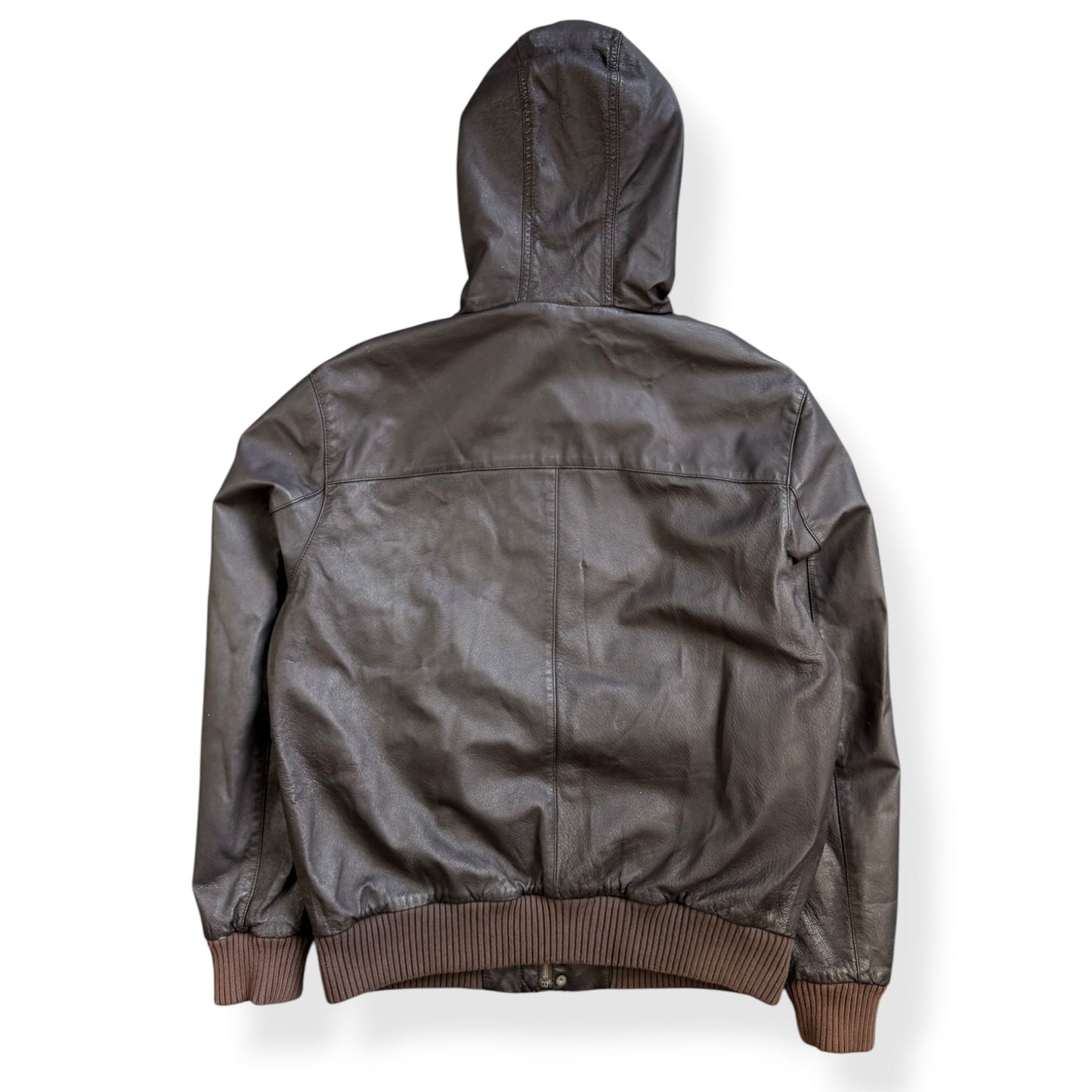 2000's Bench Asymmetric Zip Leather Jacket (L) | Large, Brown
