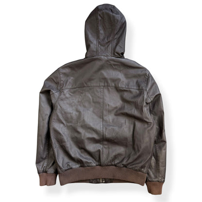 2000's Bench Asymmetric Zip Leather Jacket (L) | Large, Brown