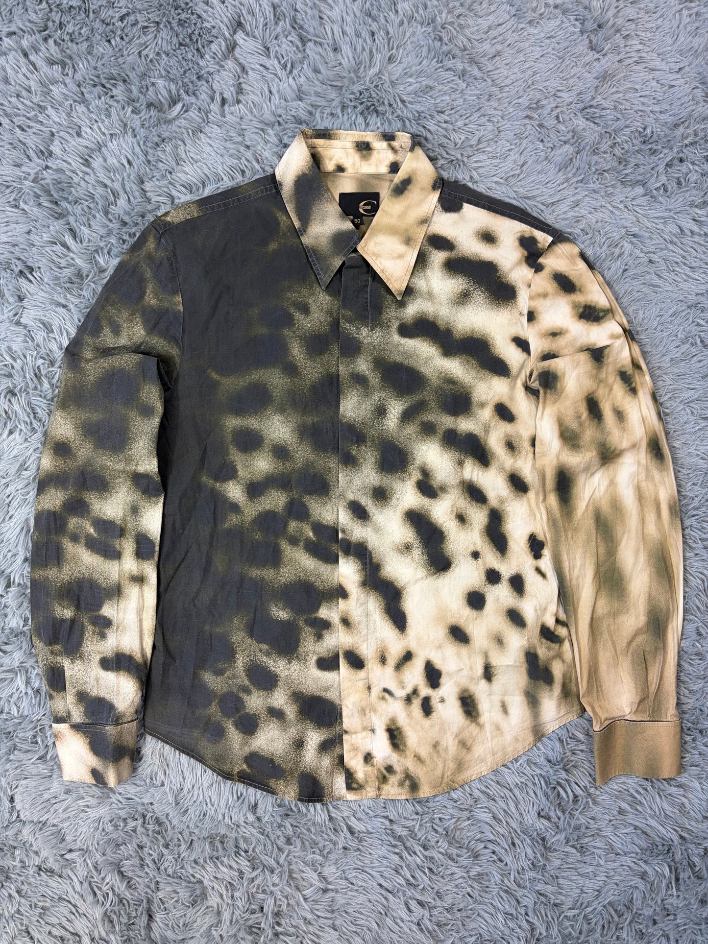 Just Cavalli 00’s Split Gradient Leopard Print Shirt - IT50 | O/S, Gradient Leopard Print
