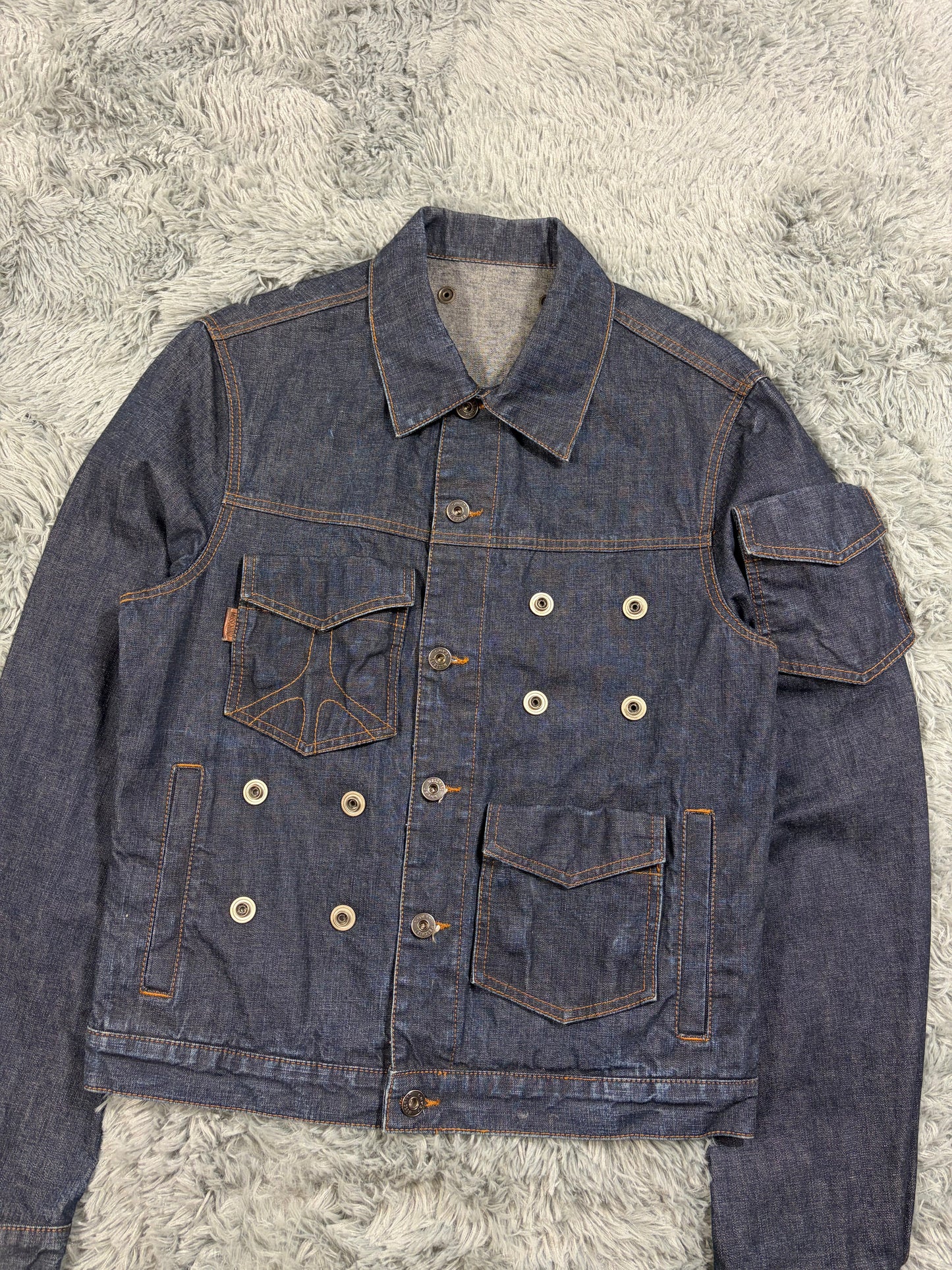 Moschino Jeans 00’s Modular Pocket System Denim Jacket - S/M | O/S, Blue