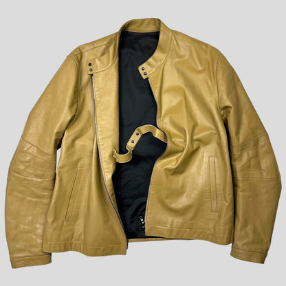 Neil Barrett AW00 Caramel Leather Moto Slingbag Jacket - L